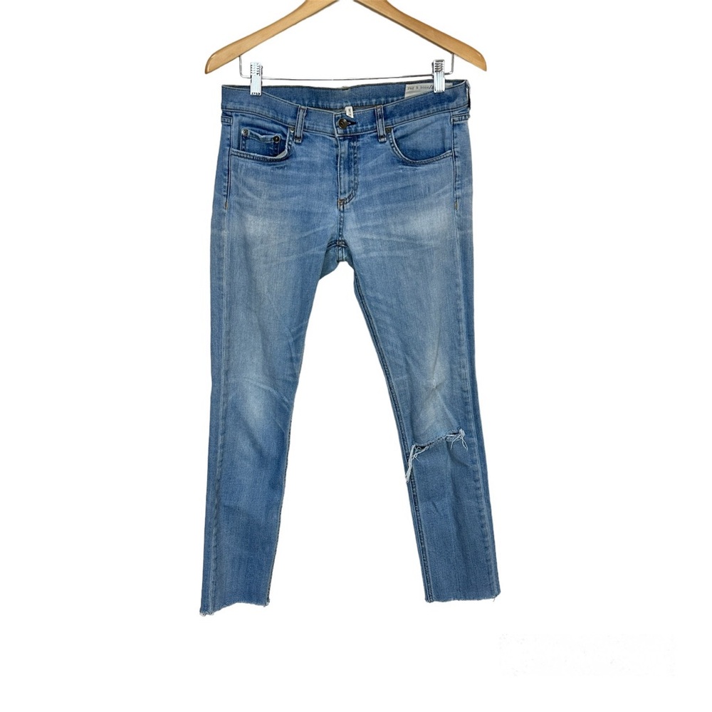 Rag & Bone The Dre Boyfriend‎ Langside Light Wash Jeans Distressed Women’s Sz 28
